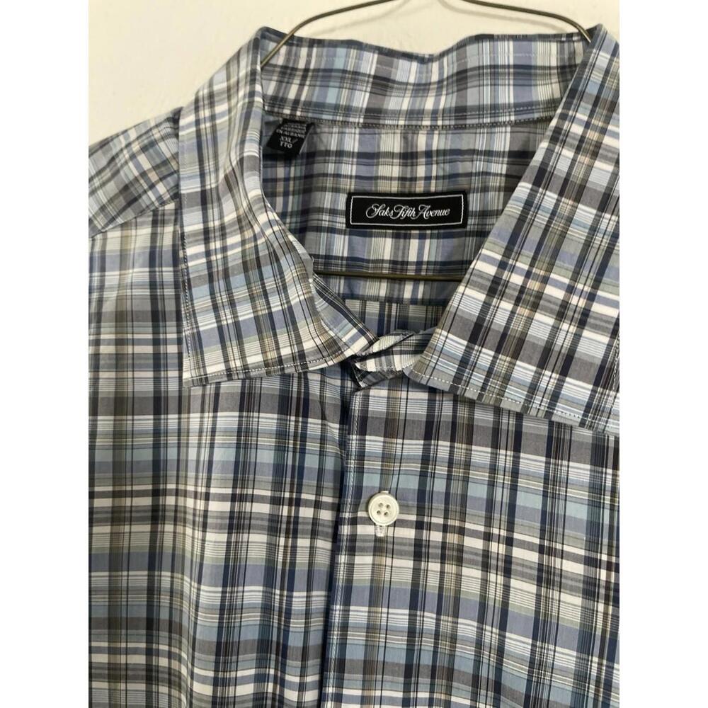 Saks Fifth Avenue Shirt Linen Men's XXL Long Sleeve Button 100%cotton Mix Color